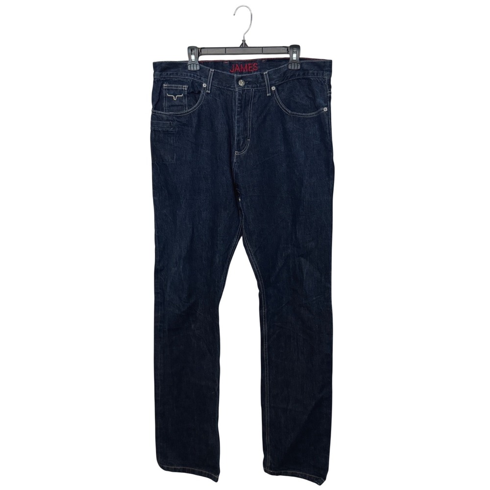 Kimes Ranch James Jeans Mens 38x38 Dark Wash Straight Leg Denim Made in USA